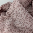 Double gauze 100% cotton,  Pink Flowers on Dusty Mauve
