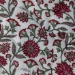 Muślin PIKOWANY, Bordowe kwiaty/ornament na khaki