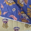 Quilted Cotton Fabric – Floral on Violet/ ornament on Butter Yellow