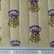 Quilted Cotton Fabric – Floral on Violet/ ornament on Butter Yellow