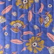 Quilted Cotton Fabric – Floral on Violet/ ornament on Butter Yellow