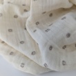 Double gauze cotton muslin,  grey dots on cream