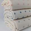 Double gauze cotton muslin,  grey dots on cream