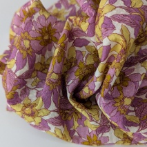 Seersucker, pink and butter-colored flowers