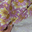 Seersucker, pink and butter-colored flowers