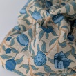 Seersucker, Cotton fabric, blue fruits