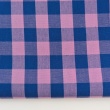 Double-sided 1.5 cm Vichy check, 100% cotton, pink-cornflower