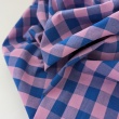 Double-sided 1.5 cm Vichy check, 100% cotton, pink-cornflower