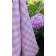 Double-sided 1.5 cm Vichy check, 100% cotton, pink-salmon