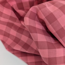 Double-sided 1.5 cm Vichy check, 100% cotton, burgundy-lipstick