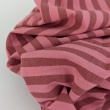 Double-sided 1 cm stripes, 100% cotton, burgundy-lipstick