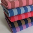 Double-sided 1 cm stripes, 100% cotton, sky blue-blue