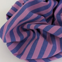 Double-sided 1 cm stripes, 100% cotton, purple-blue