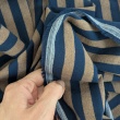 Double-sided 1 cm stripes, 100% cotton, caramel-navy