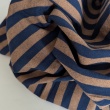 Double-sided 1 cm stripes, 100% cotton, caramel-navy
