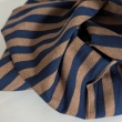Double-sided 1 cm stripes, 100% cotton, caramel-navy