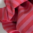 Double-sided 1 cm stripes, 100% cotton, pink-red