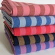 Double-sided 1 cm stripes, 100% cotton, pink-red
