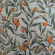 Double gauze, muslin 100% cotton orange fruits, yellow flowers
