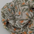 Double gauze, muslin 100% cotton orange fruits, yellow flowers