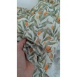 Double gauze, muslin 100% cotton orange fruits, yellow flowers