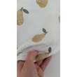 Double gauze, muslin 100% cotton pears on white