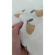 Double gauze, muslin 100% cotton pears on white