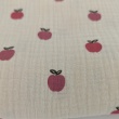 Double gauze, muslin 100% cotton pink apples on natural