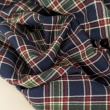 Cotton flannel, navy Scottish check, 165 g/m²