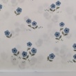 100% cotton poplin, blue flowers on white background