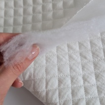 Quilted cotton double gauze / wadding / poplin ecru II quality