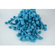 Turquoise ribbon 15mm pom poms (double threat)