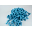 Turquoise ribbon 15mm pom poms (double threat)