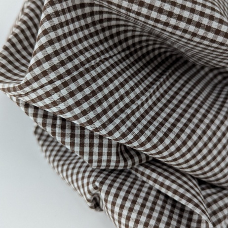 Cotton 100% double-sided, 3mm vichy check, brown