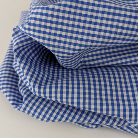 Cotton 100% double-sided, 3mm vichy check, royal blue