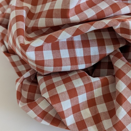 Cotton 100% double-sided brick vichy check 1cm