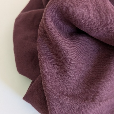 100% linen aubergine, softened 155g/m2