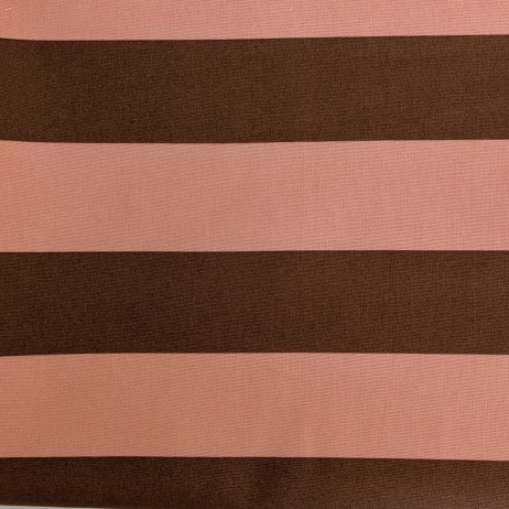 Decorative cotton fabric with 5 cm salmon-brown stripes