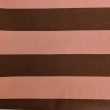 Decorative cotton fabric with 5 cm salmon-brown stripes