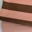 Decorative cotton fabric with 5 cm salmon-brown stripes