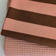 Decorative cotton fabric with 5 cm salmon-brown stripes