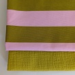 Decorative cotton fabric with 5 cm pink-pistachio stripes