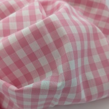 Cotton 100% double-sided, vichy check, pink, 1cm