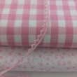 Cotton 100% double-sided, vichy check, pink, 1cm