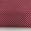 Cotton 100% white polka dots 2mm on a burgundy background