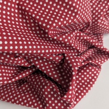 Cotton 100% white polka dots 2mm on a burgundy background