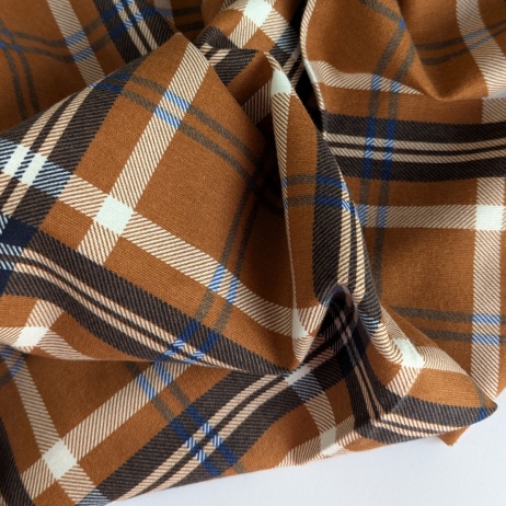 Cotton flannel, caramel check
