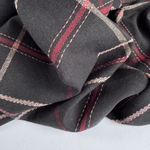 Black Checked Linen–Cotton Fabric