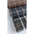Navy Tartan Fabric with Silver