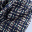 Navy Tartan Fabric with Silver